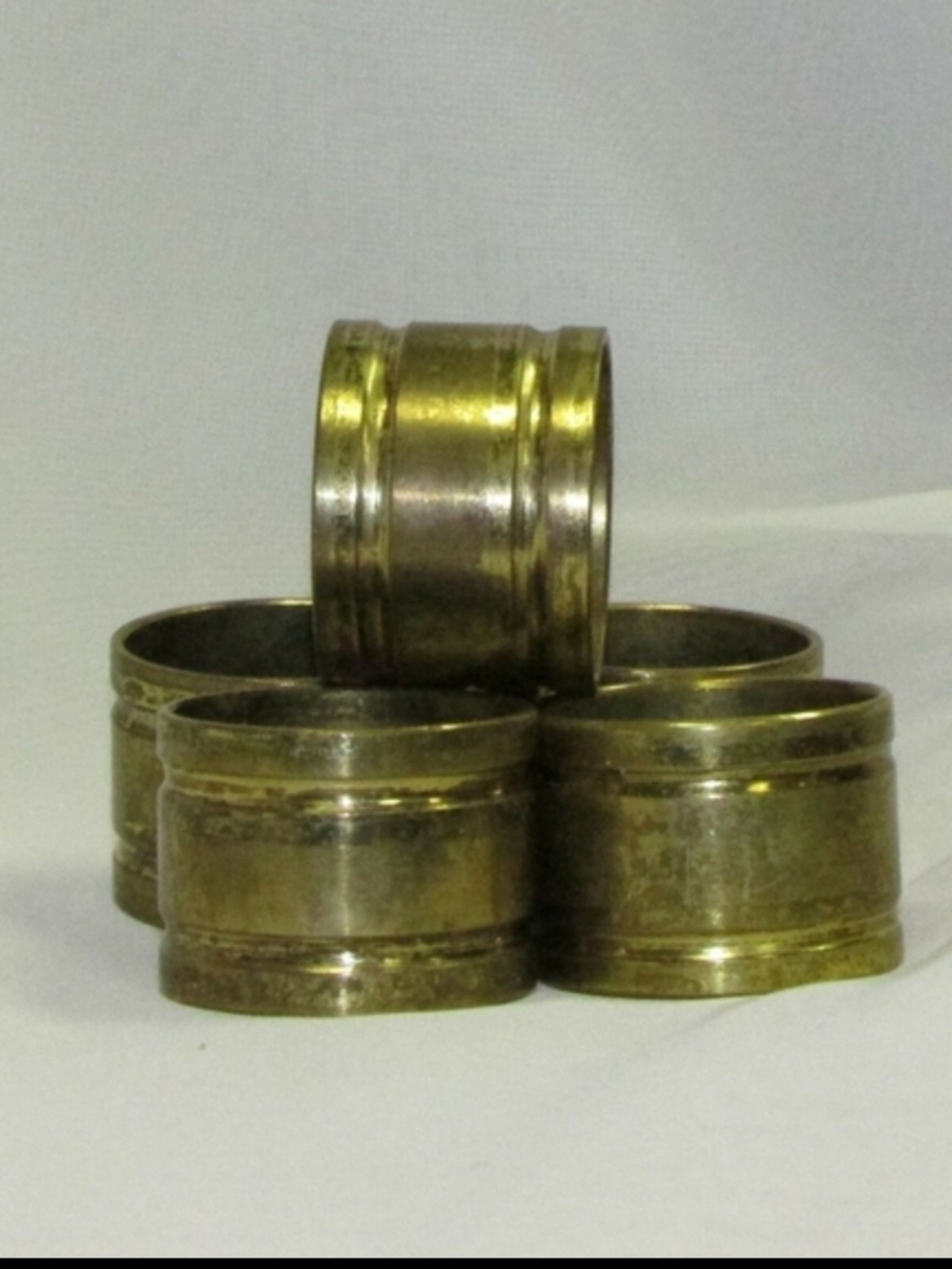 Classic Brass Napkin Rings Vintage Set of 5 Decor Rustic Boho Cottage Holiday